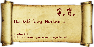 Hankóczy Norbert névjegykártya