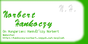 norbert hankoczy business card